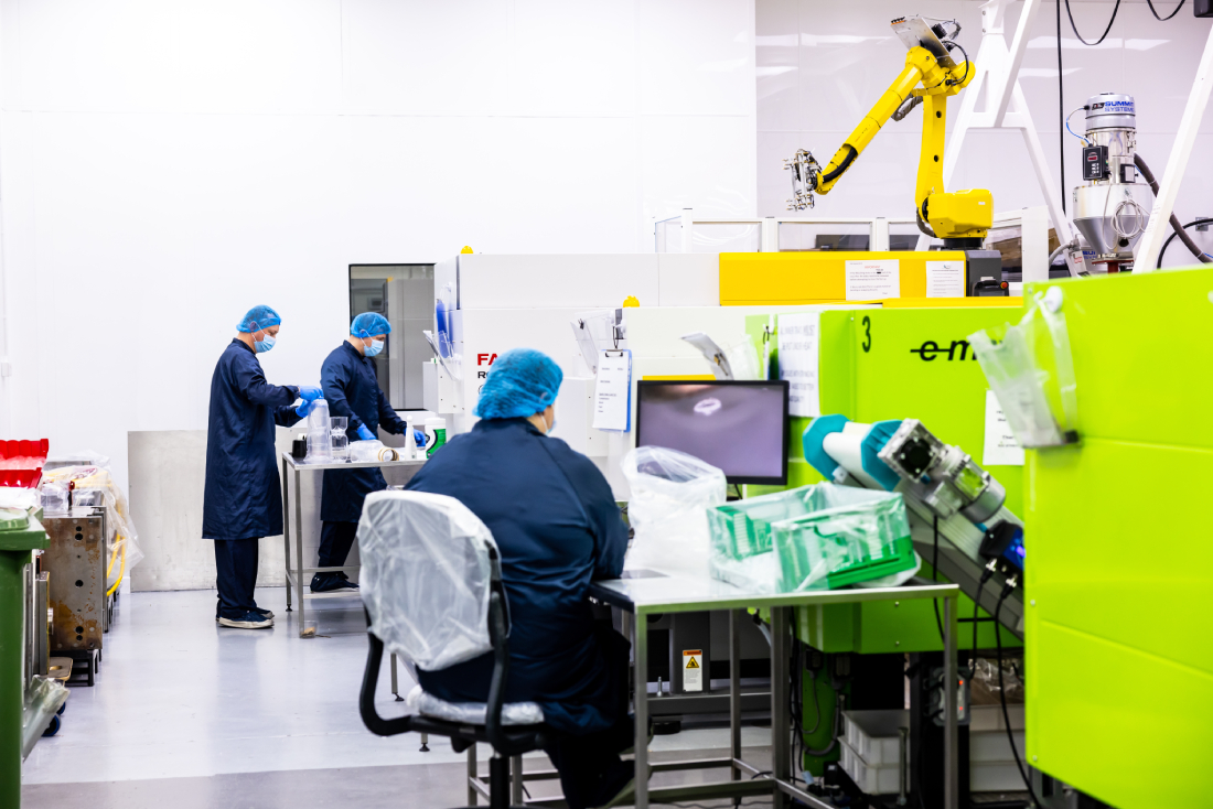 Meridian Medical’s mouldshop where 32 new moulded components were manufactured in 2025